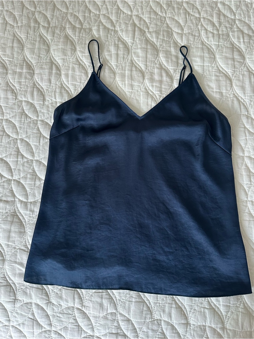 Wilfred Aritzia Navy Silk V-Neck Camisole